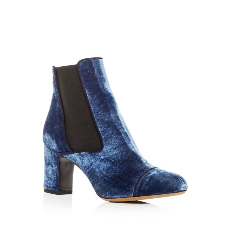 Tabitha Simmons Womens Blue Stretch Padded Kiki Block Heel Booties 36
